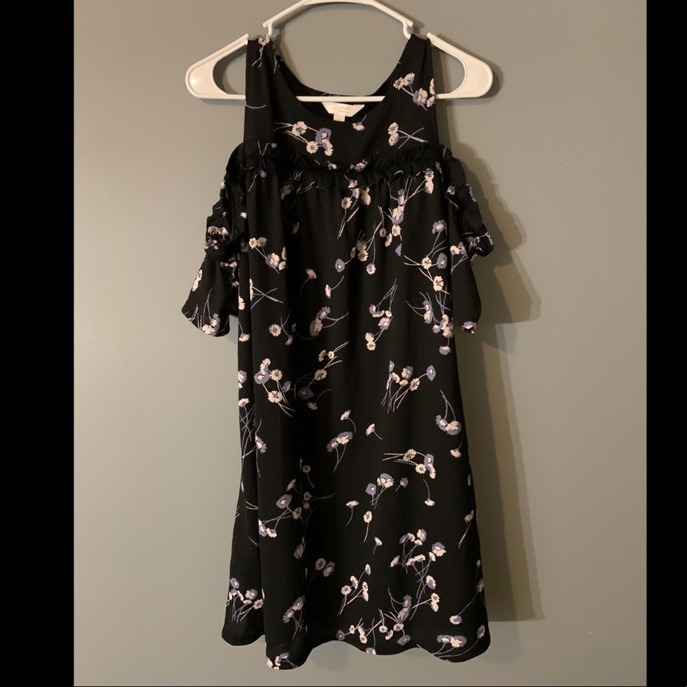 Black Summer Dress w/ Cold Shoulder Sleeves